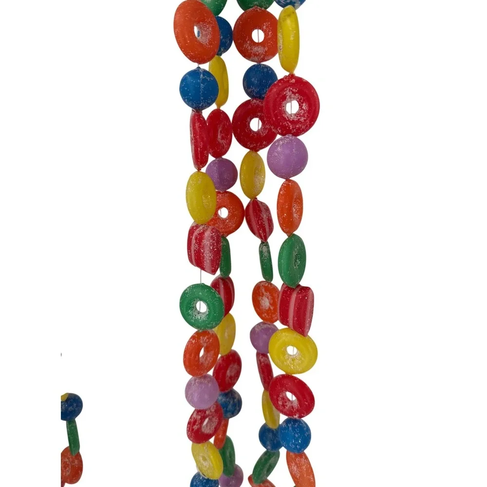 Faux Candy Garland Plastic Sugared Bead Retro Christmas 3pc approx 100